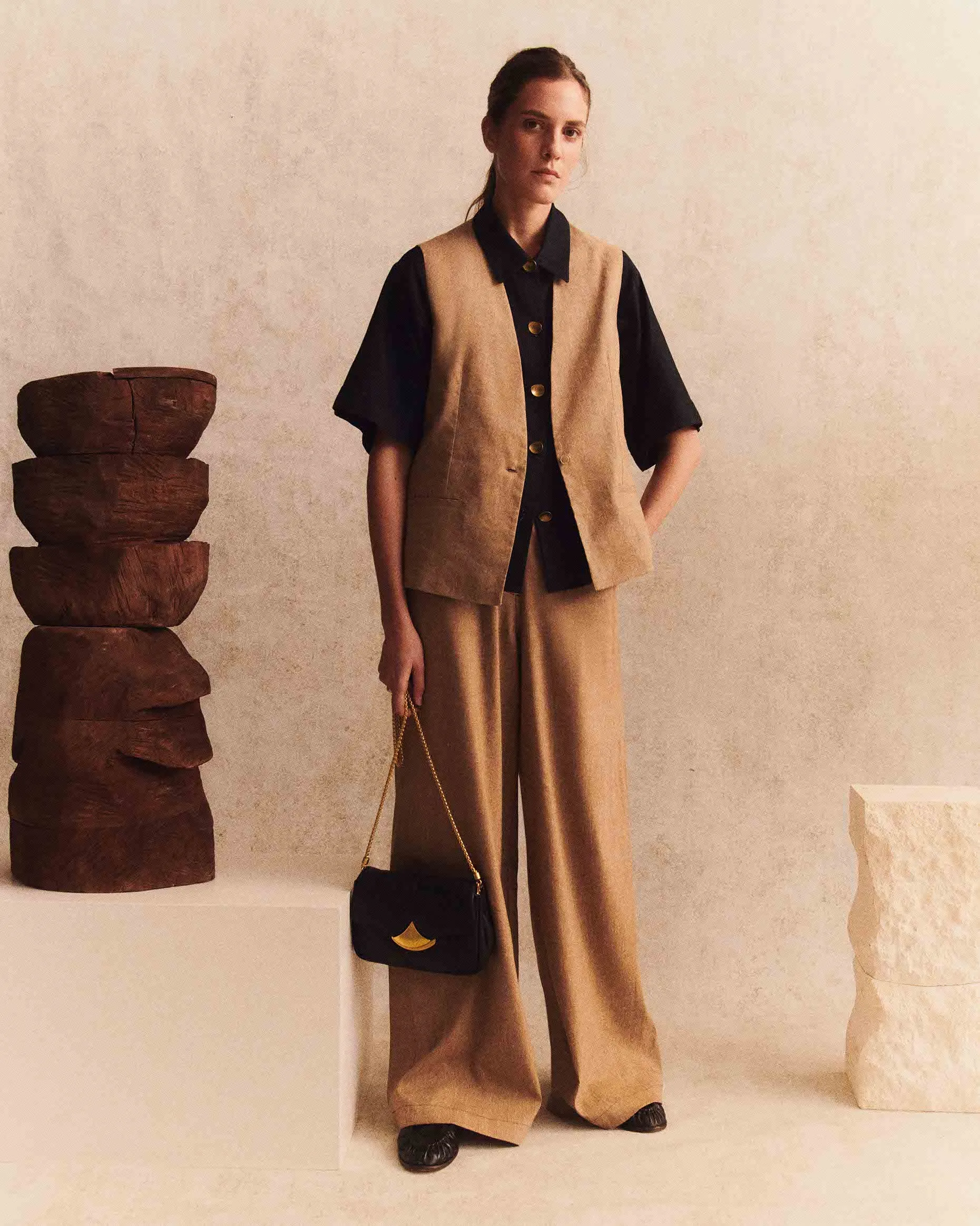 Sessun Marcello Sleeveless Jacket Alpaga