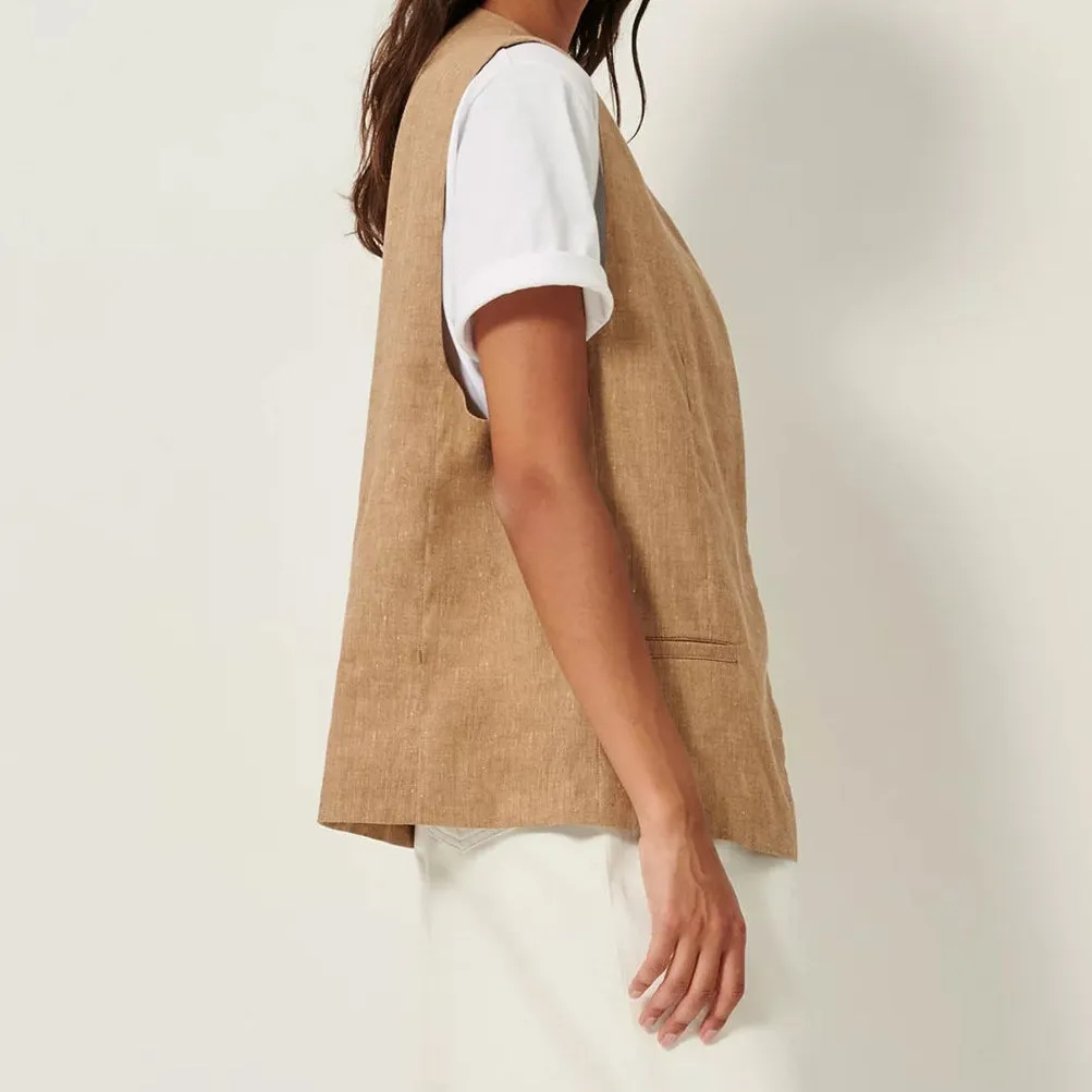 Sessun Marcello Sleeveless Jacket Alpaga