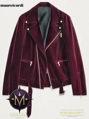 Short Black Soft Cool Velvet Biker Jacket for Men Runway Mens Designer Clothes Fashion Luxury 2022