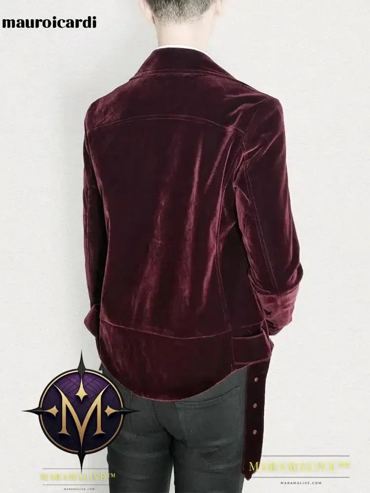 Short Black Soft Cool Velvet Biker Jacket for Men Runway Mens Designer Clothes Fashion Luxury 2022