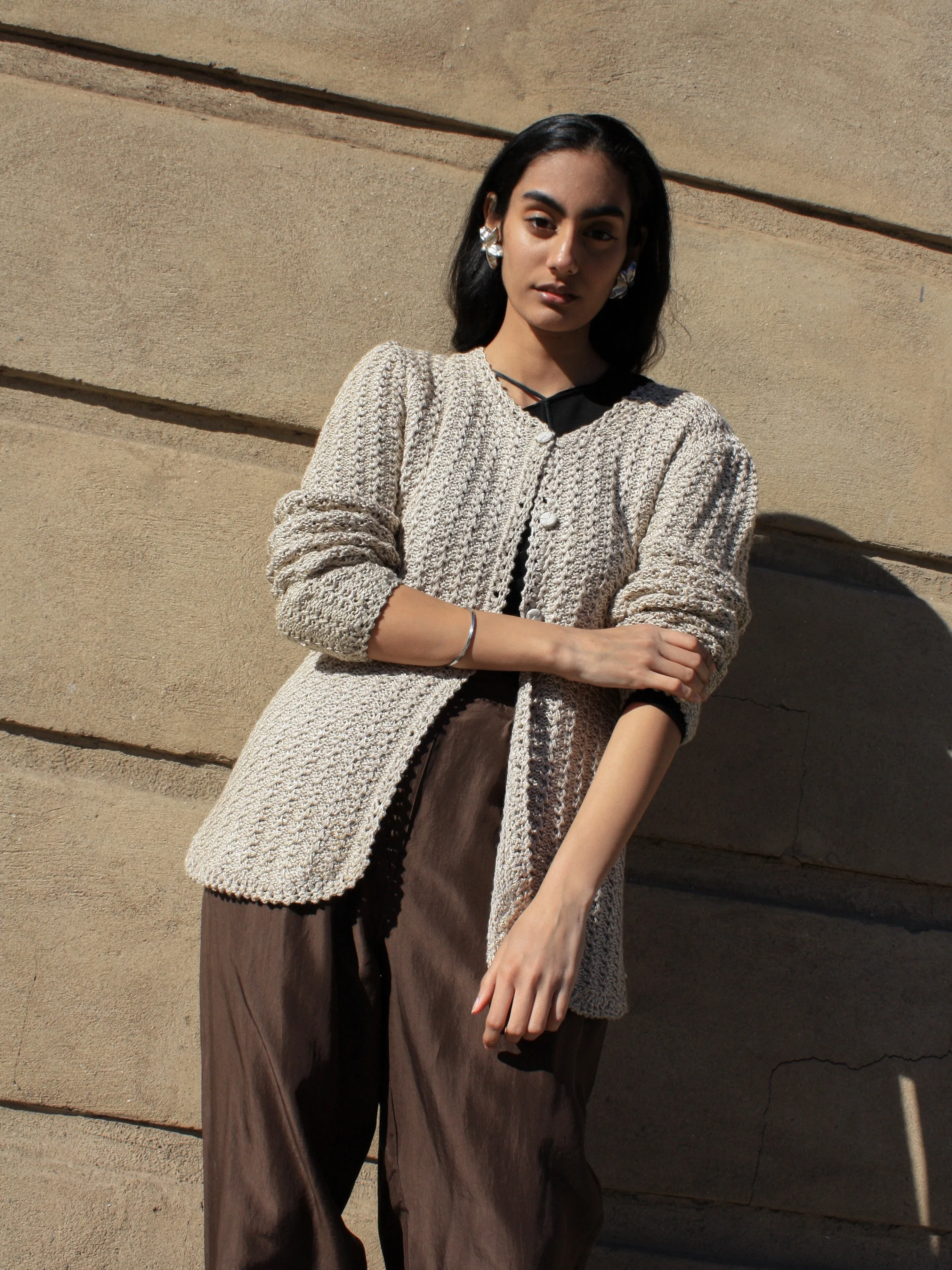 Silver Knit Cardigan