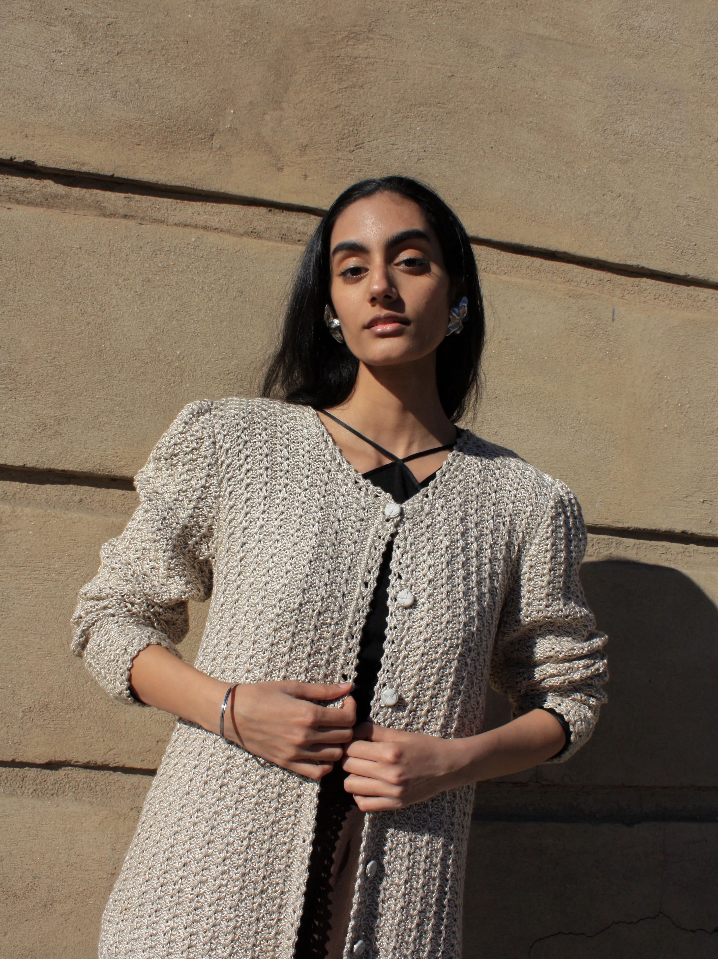Silver Knit Cardigan