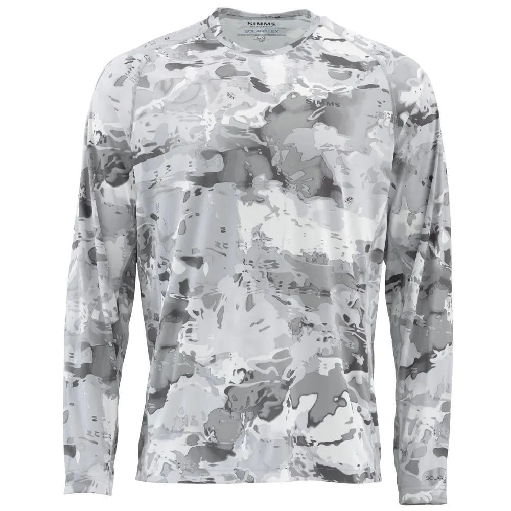 Simms Solarflex Long Sleeve Crewneck Cloud Camo Grey