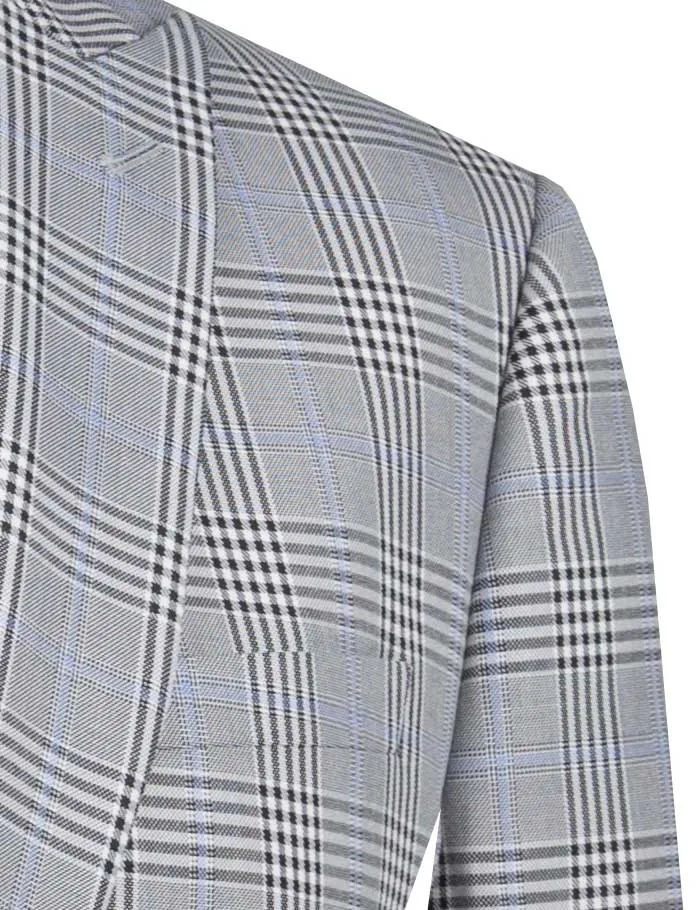 Slim Fit Suit with Peak Lapel and Stretch Armhole (Gray) S2RW-1