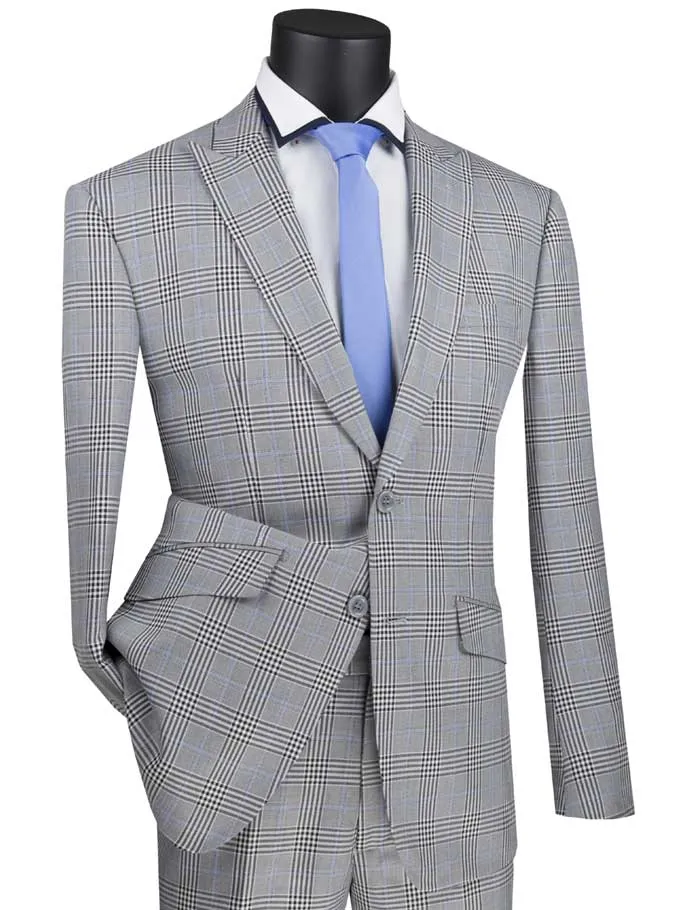 Slim Fit Suit with Peak Lapel and Stretch Armhole (Gray) S2RW-1