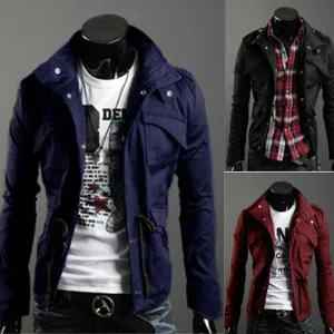 Slim Top Designed Men's Jacket Exquisite Casual Black Army Green Gray Wine Short Coat 6 Sizes M-4XL