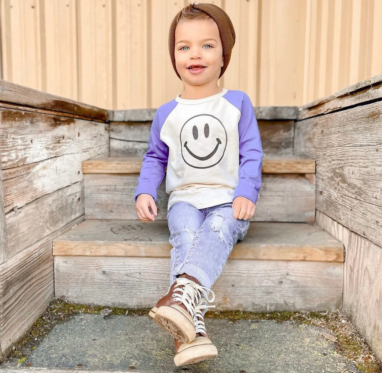 SMILEY BASEBALL RAGLAN SHIRT