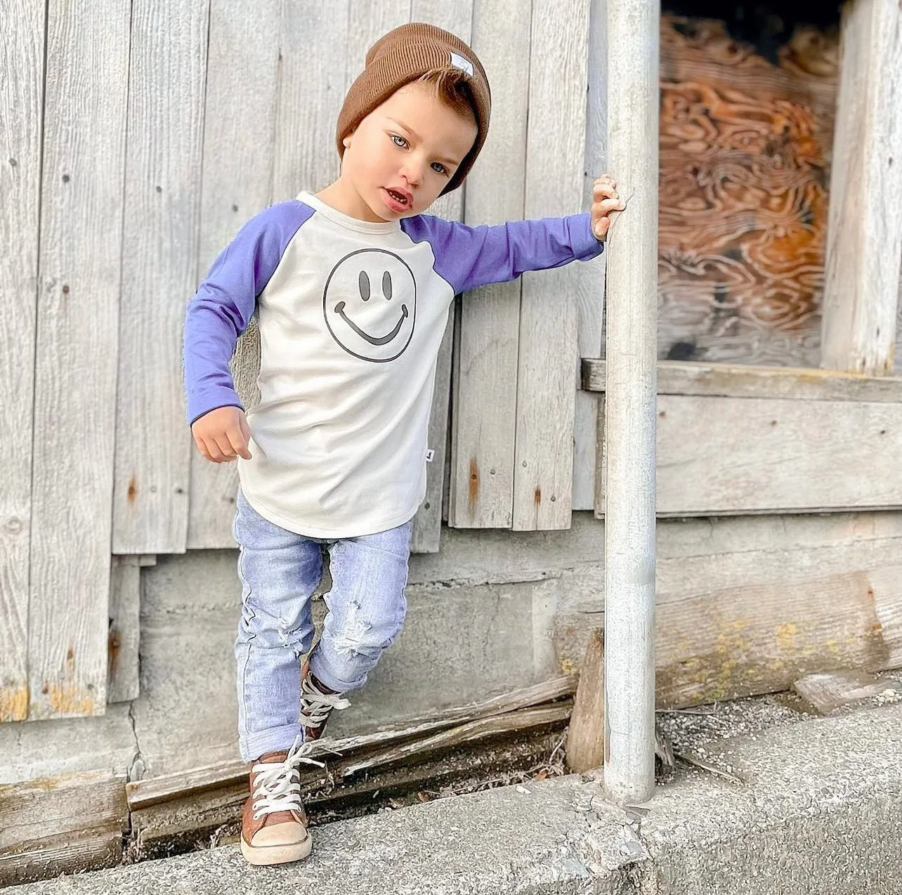 SMILEY BASEBALL RAGLAN SHIRT