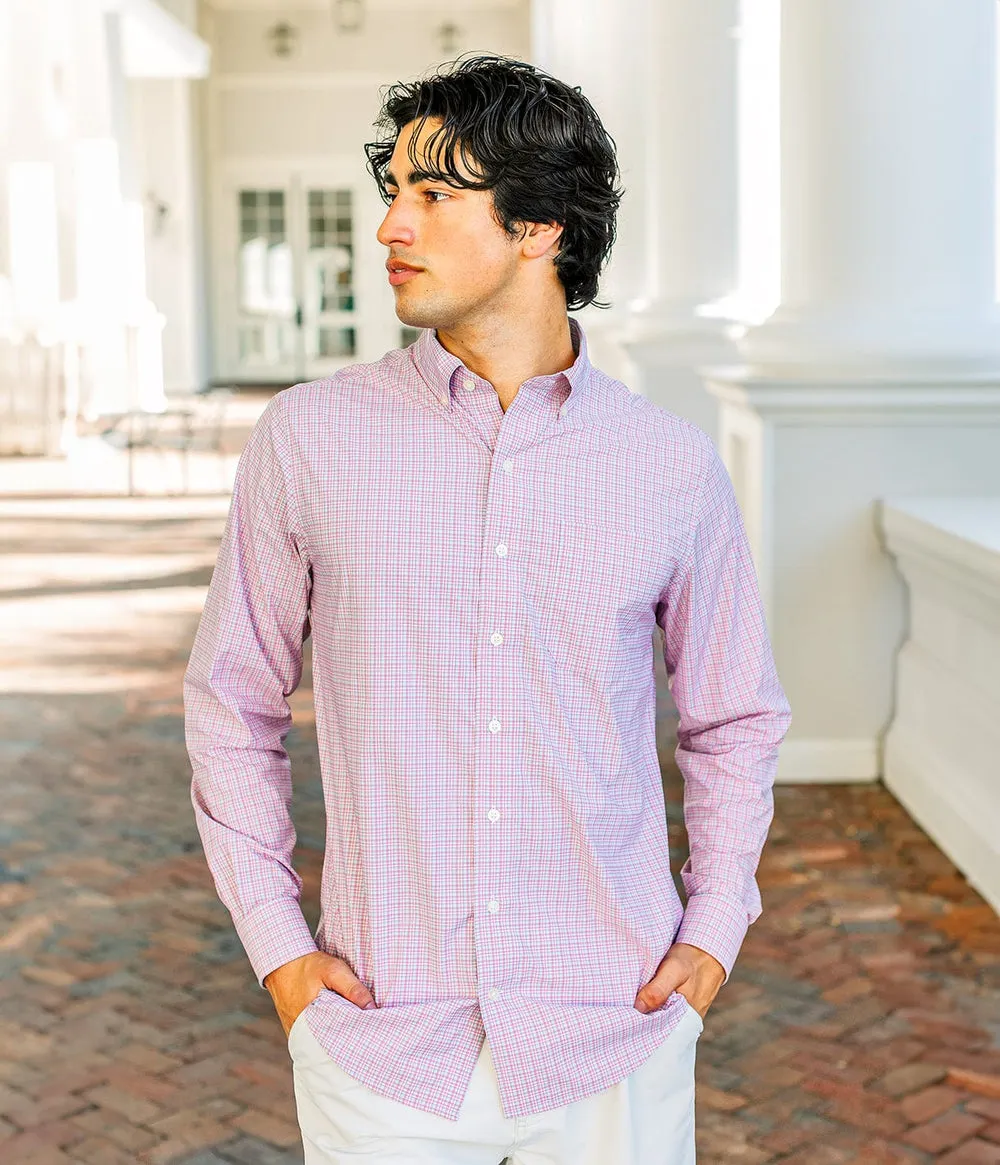 Southern Shirt Company Glendale Plaid LS Dress Shirt in Sorbet