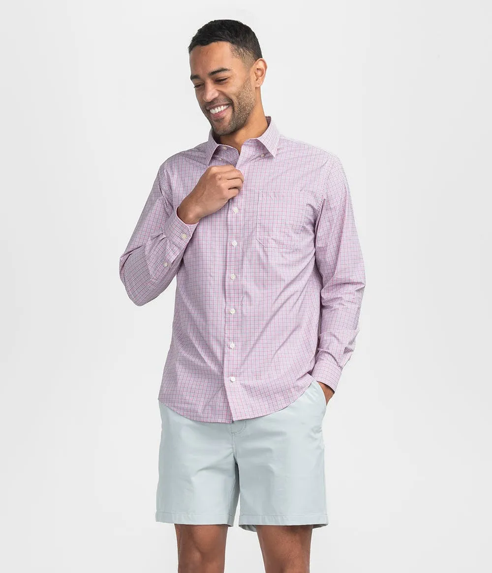 Southern Shirt Company Glendale Plaid LS Dress Shirt in Sorbet