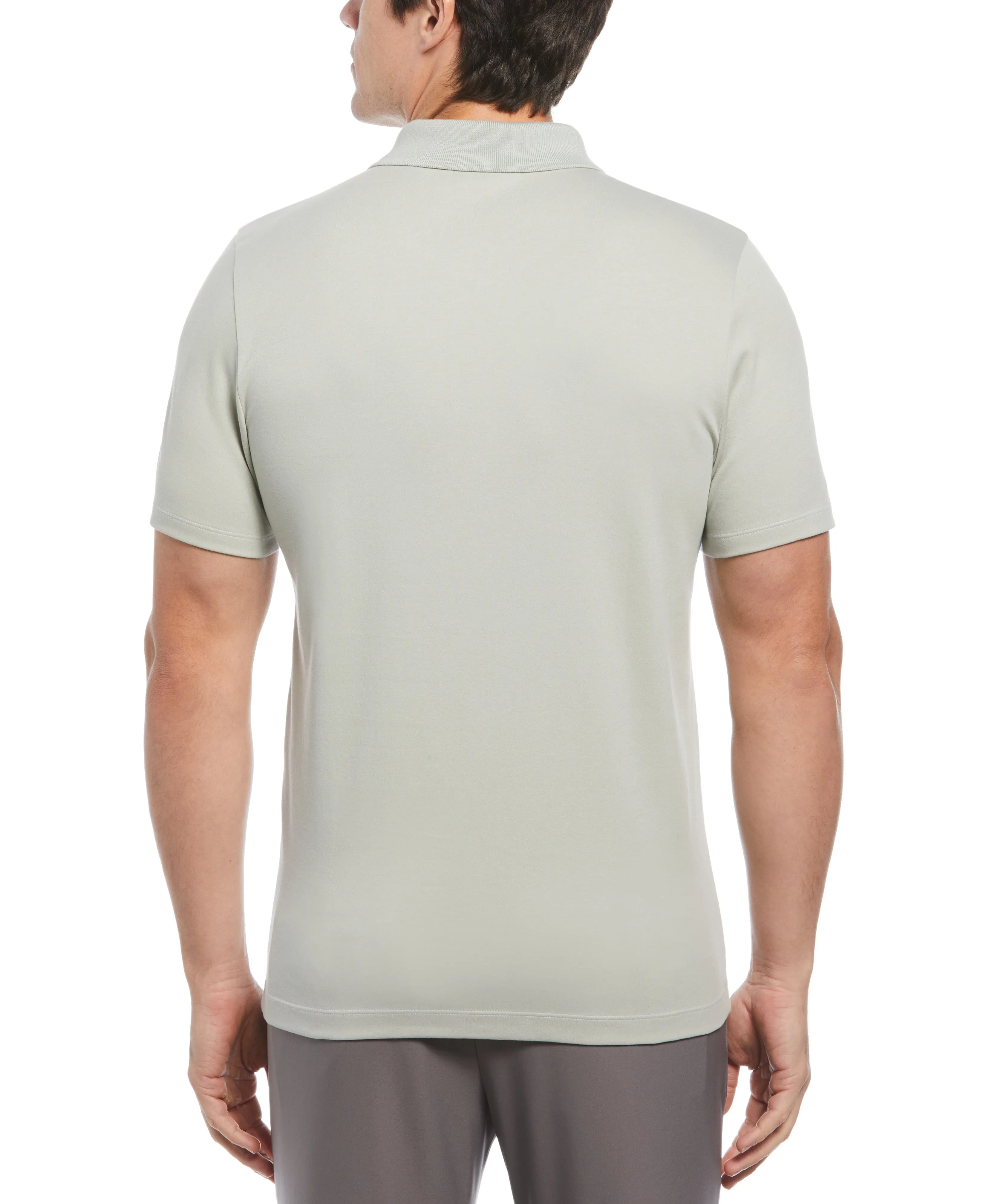 Split White Zip Polo