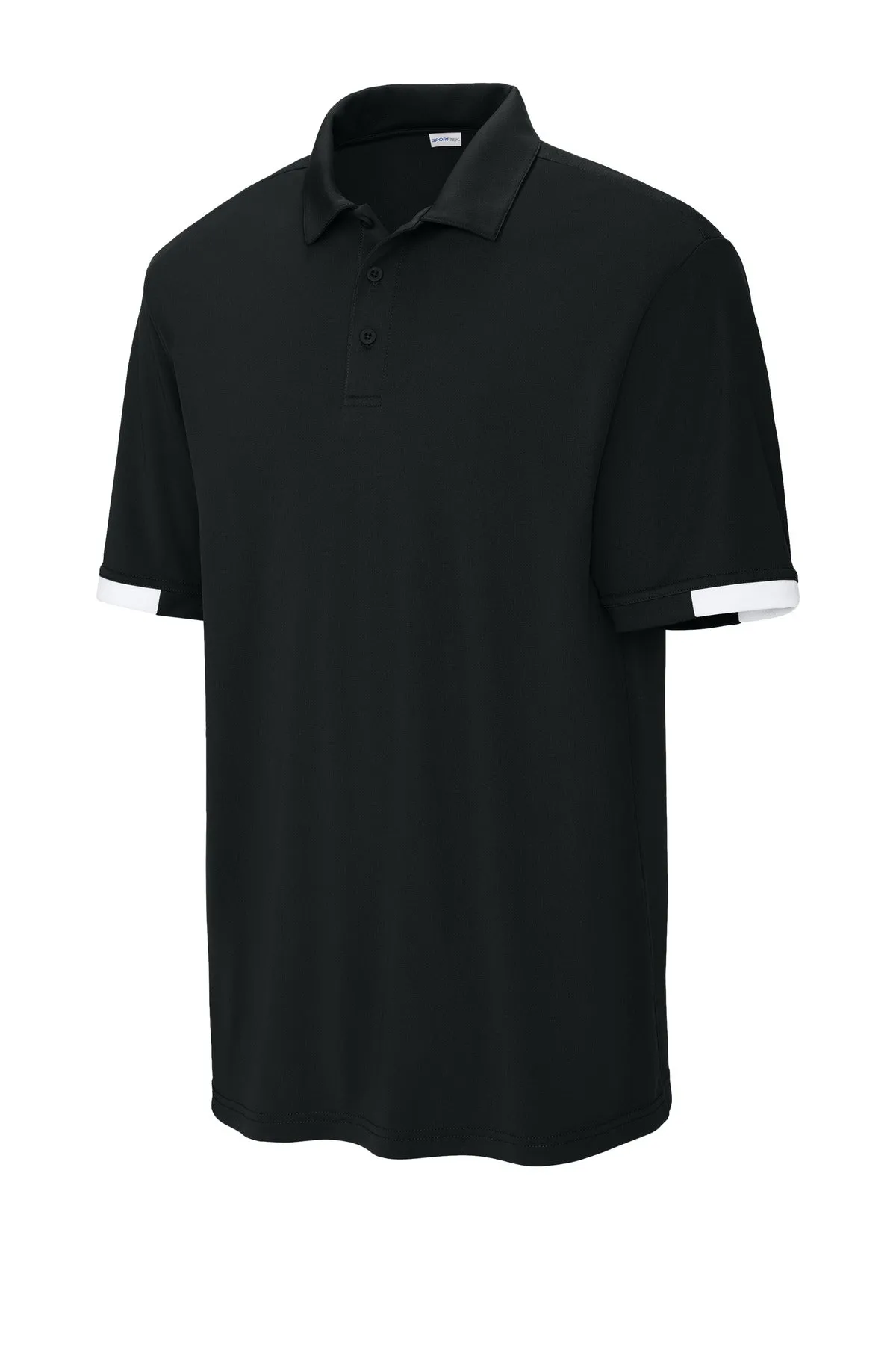 Sport-Tek Club Colorblock Polo ST444 Black/ White