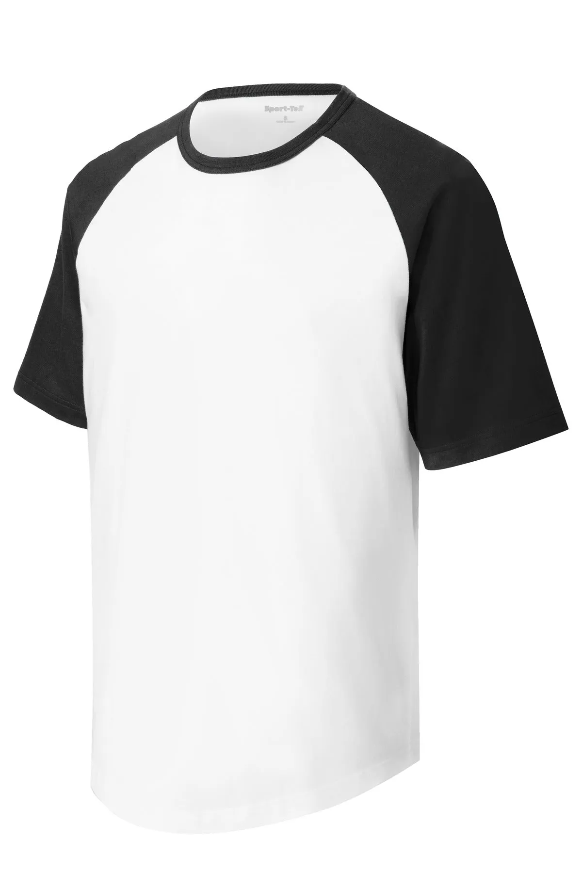 Sport-Tek Short Sleeve Colorblock Raglan Jersey. T201 White/ Black