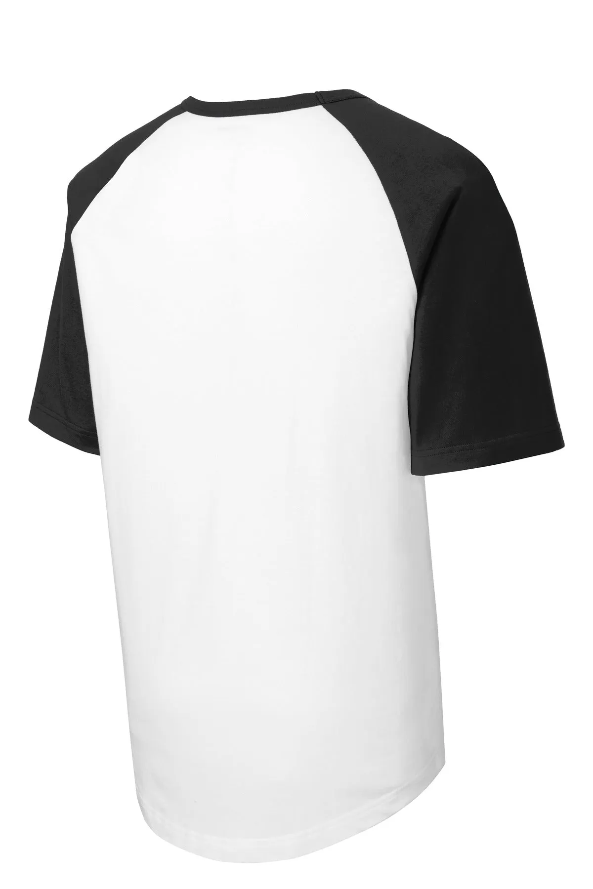 Sport-Tek Short Sleeve Colorblock Raglan Jersey. T201 White/ Black