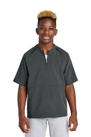 Sport-Tek Youth Repeat 1/2-Zip Short Sleeve Jacket YJST489 Iron Grey