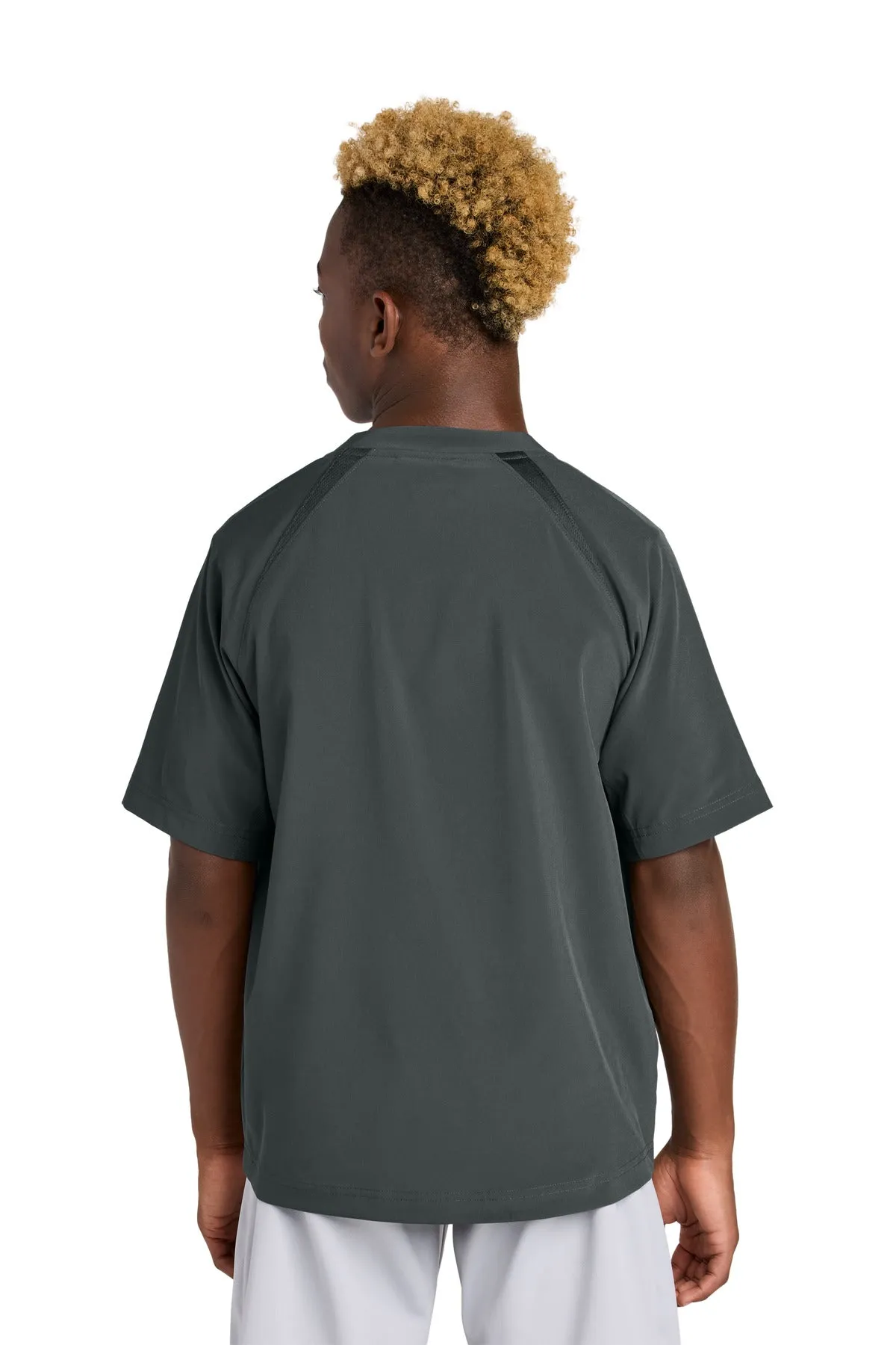 Sport-Tek Youth Repeat 1/2-Zip Short Sleeve Jacket YJST489 Iron Grey