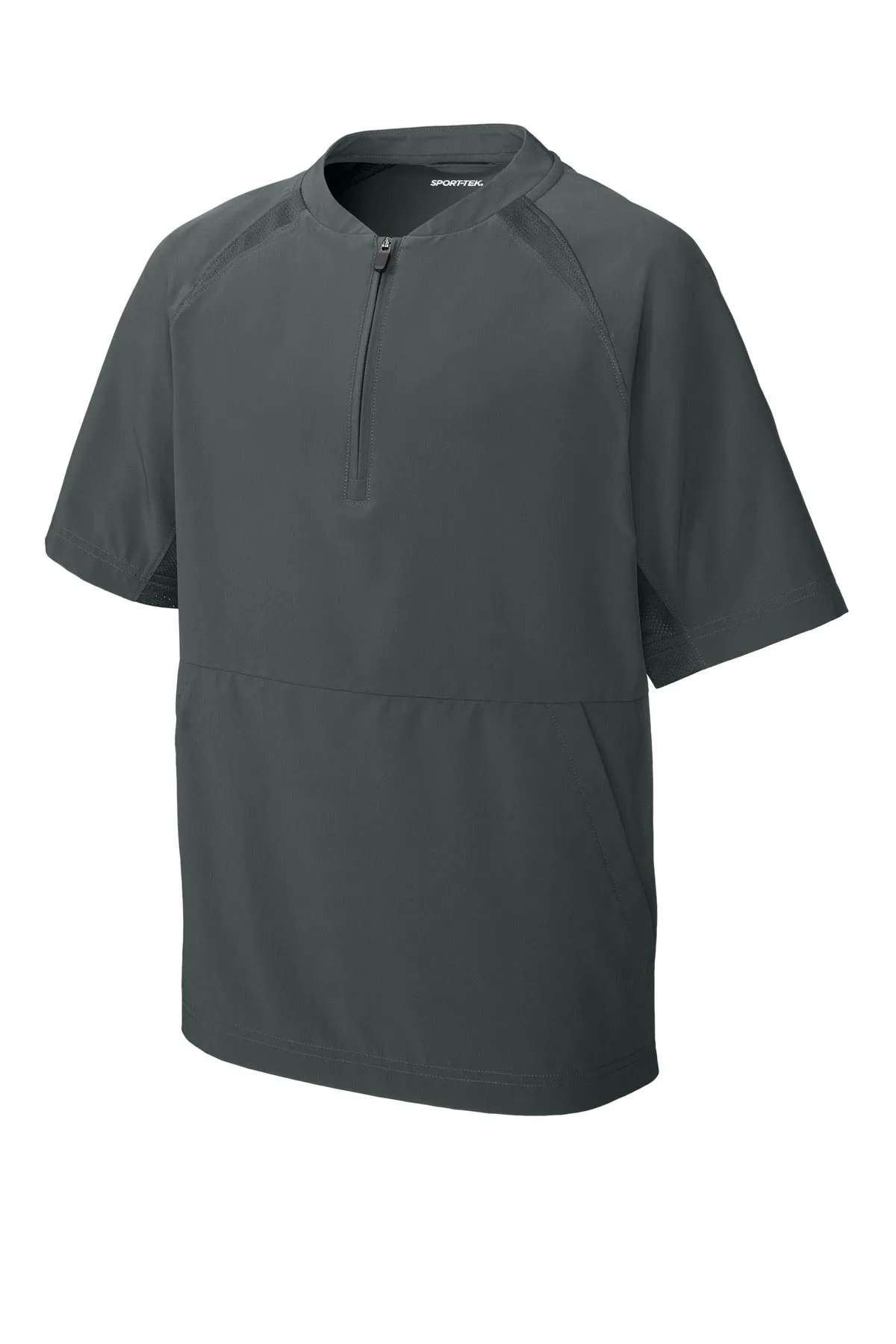 Sport-Tek Youth Repeat 1/2-Zip Short Sleeve Jacket YJST489 Iron Grey