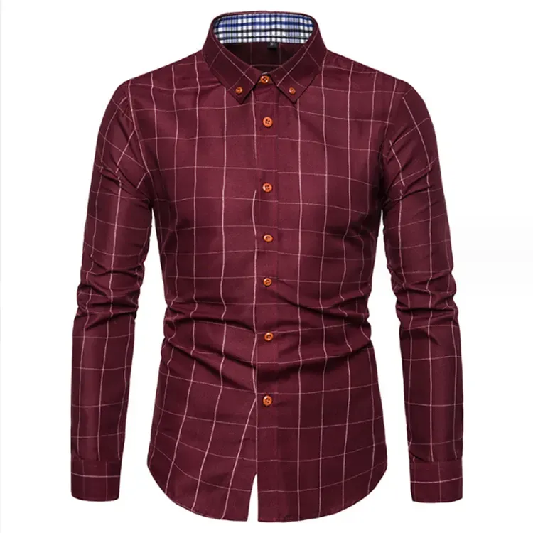 Spring Summer New Men's Shirt Young Men's Long-sleeved Shirt