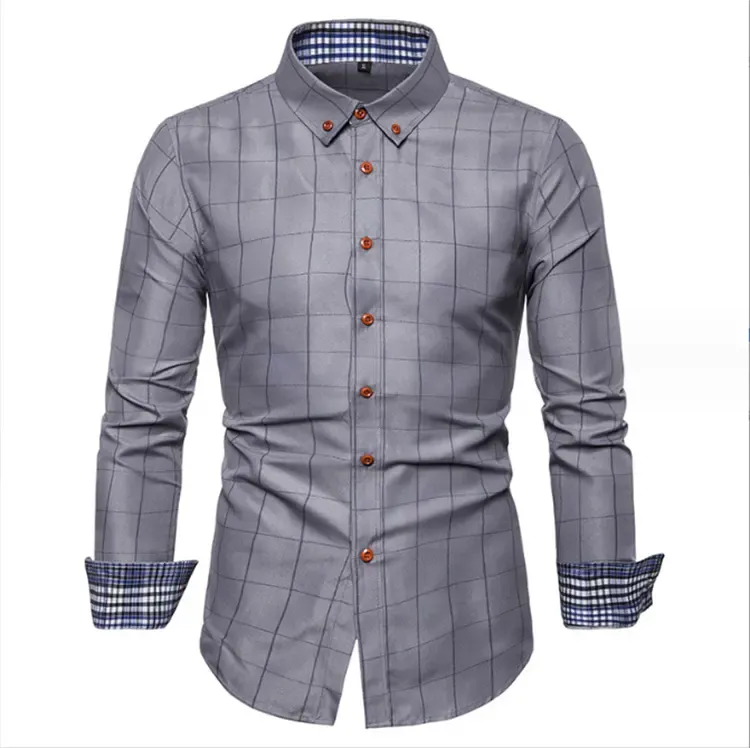 Spring Summer New Men's Shirt Young Men's Long-sleeved Shirt