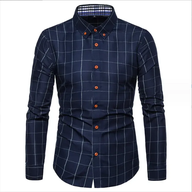 Spring Summer New Men's Shirt Young Men's Long-sleeved Shirt