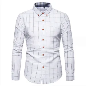 Spring Summer New Men's Shirt Young Men's Long-sleeved Shirt