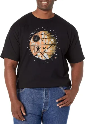 Star Wars Death Star Haunt Mens Tops Short Sleeve Tee Shirt Black 3XL Tall