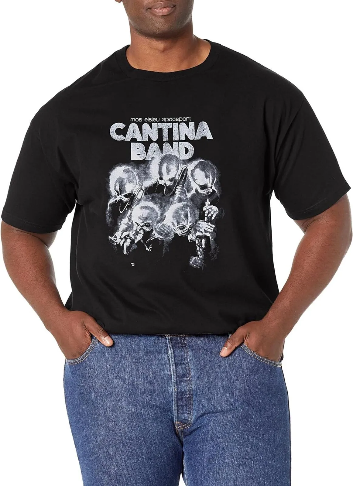 Star Wars Mens Modal Nodes Cantina Band Short Sleeve Tee Shirt Black XL Tall