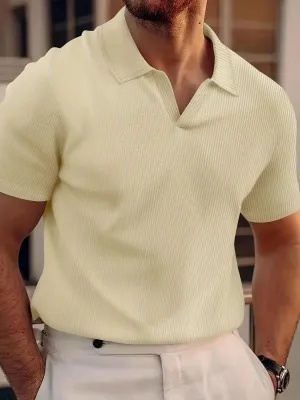 Stylish Men's Short Sleeve V-Neck Polo Tee