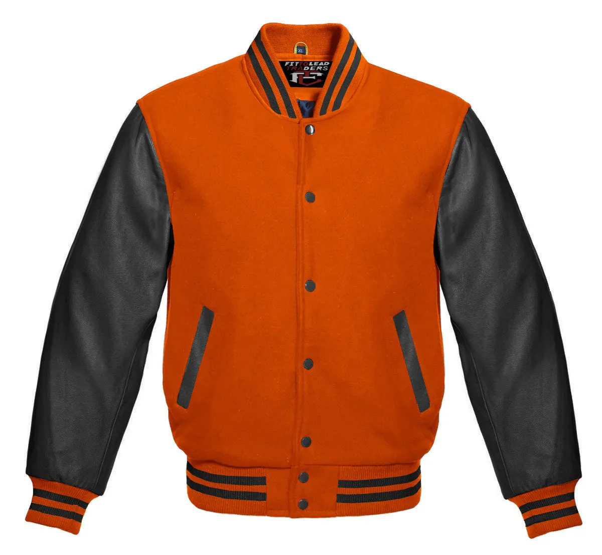 Stylish Retro Varsity Letterman Jacket with Bold Black Sleeves