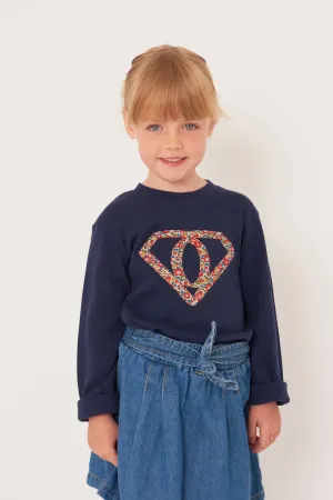 Superhero Navy T-Shirt in choice of Liberty Print