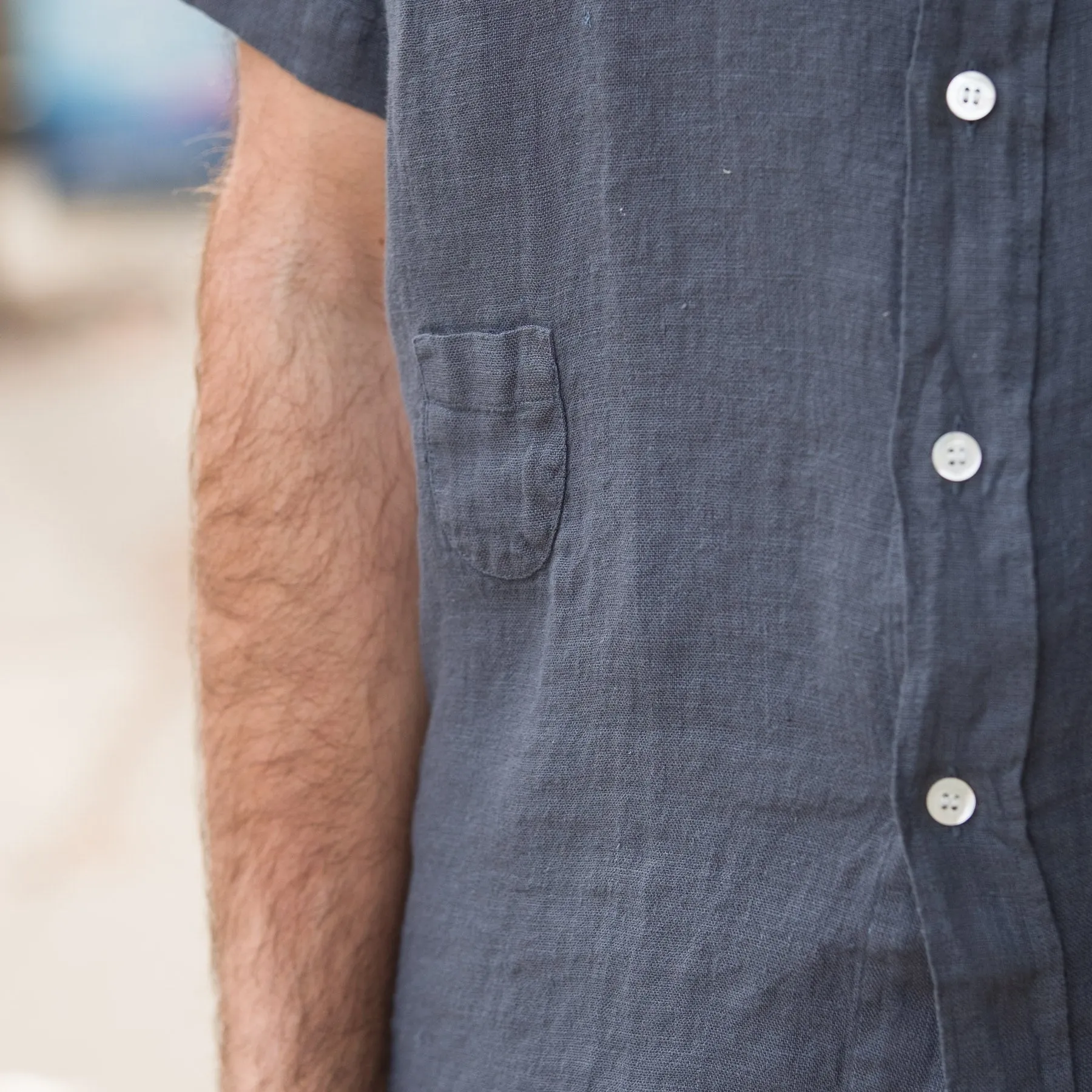 Themudo Shirt in Smoked Pearl Linen