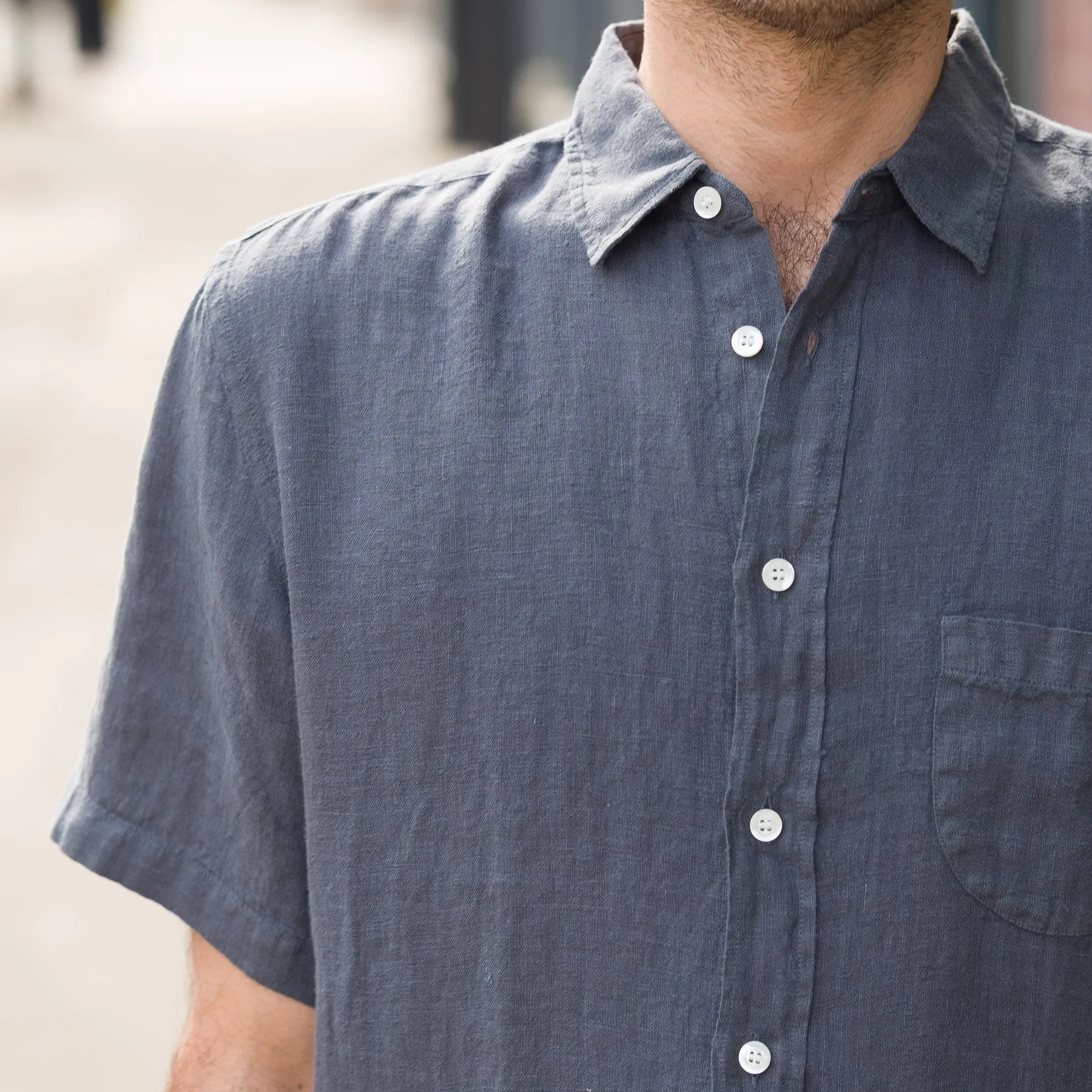 Themudo Shirt in Smoked Pearl Linen