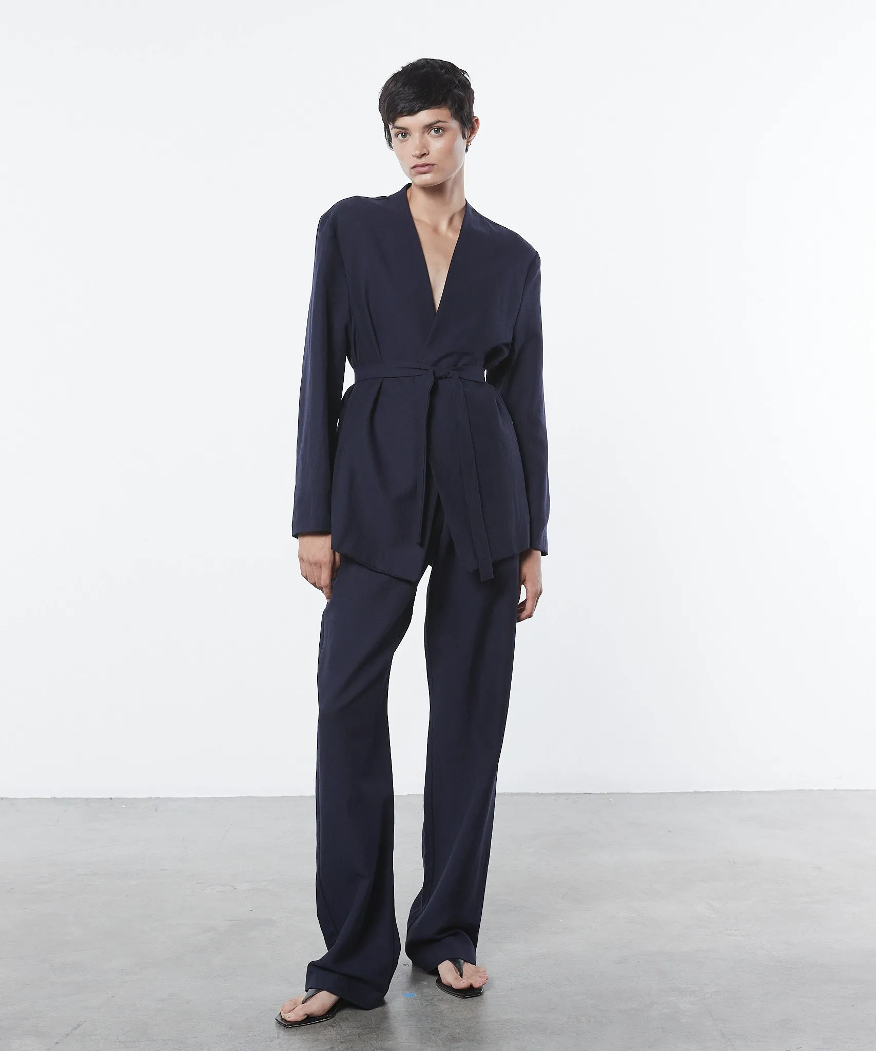Twill Relaxed Blazer in Evening Blue