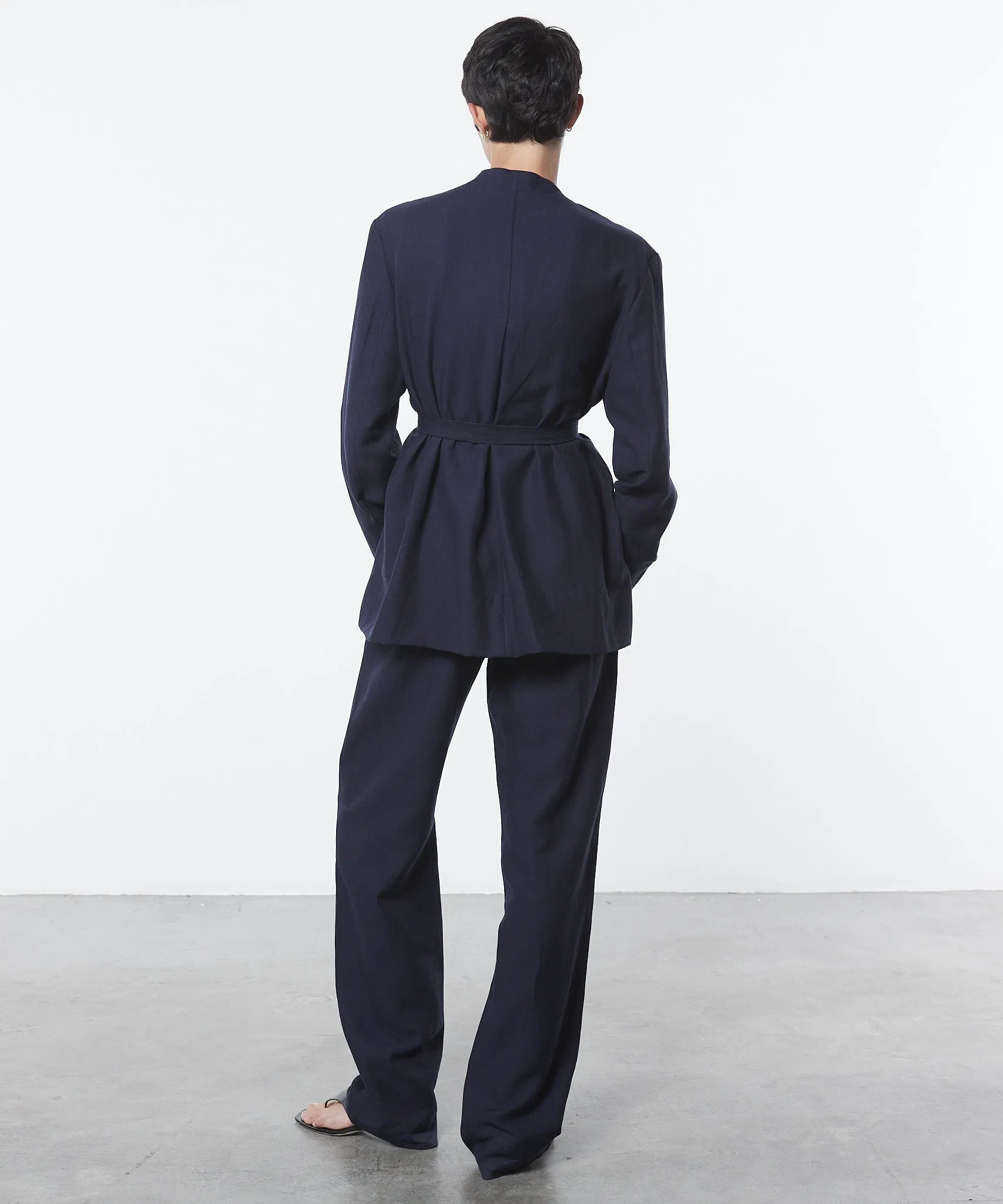Twill Relaxed Blazer in Evening Blue