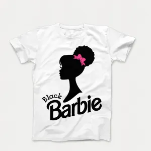 Unisex Adult Black Barbie Tee Shirt