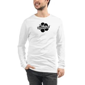 Unisex Long Sleeve Tee Black Flower