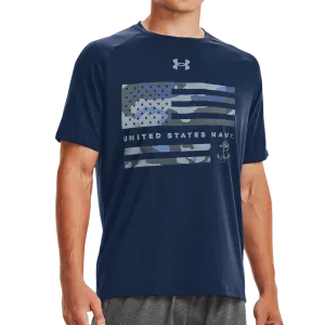 United States Navy Under Armour Camo Flag Tech T-Shirt (Navy)