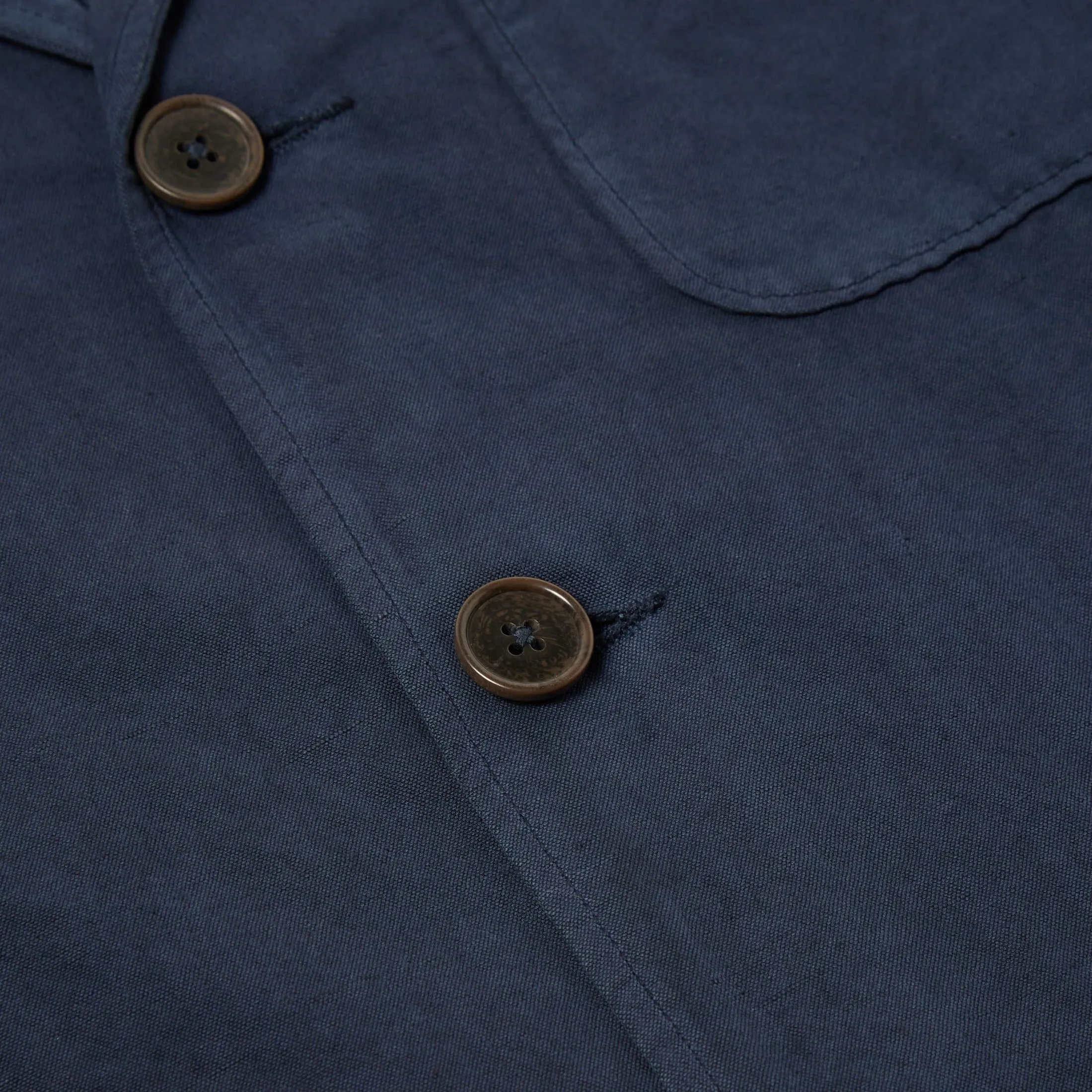 Universal Works Linen Slub Weave Three Button Jacket Navy