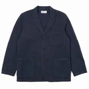 Universal Works Linen Slub Weave Three Button Jacket Navy
