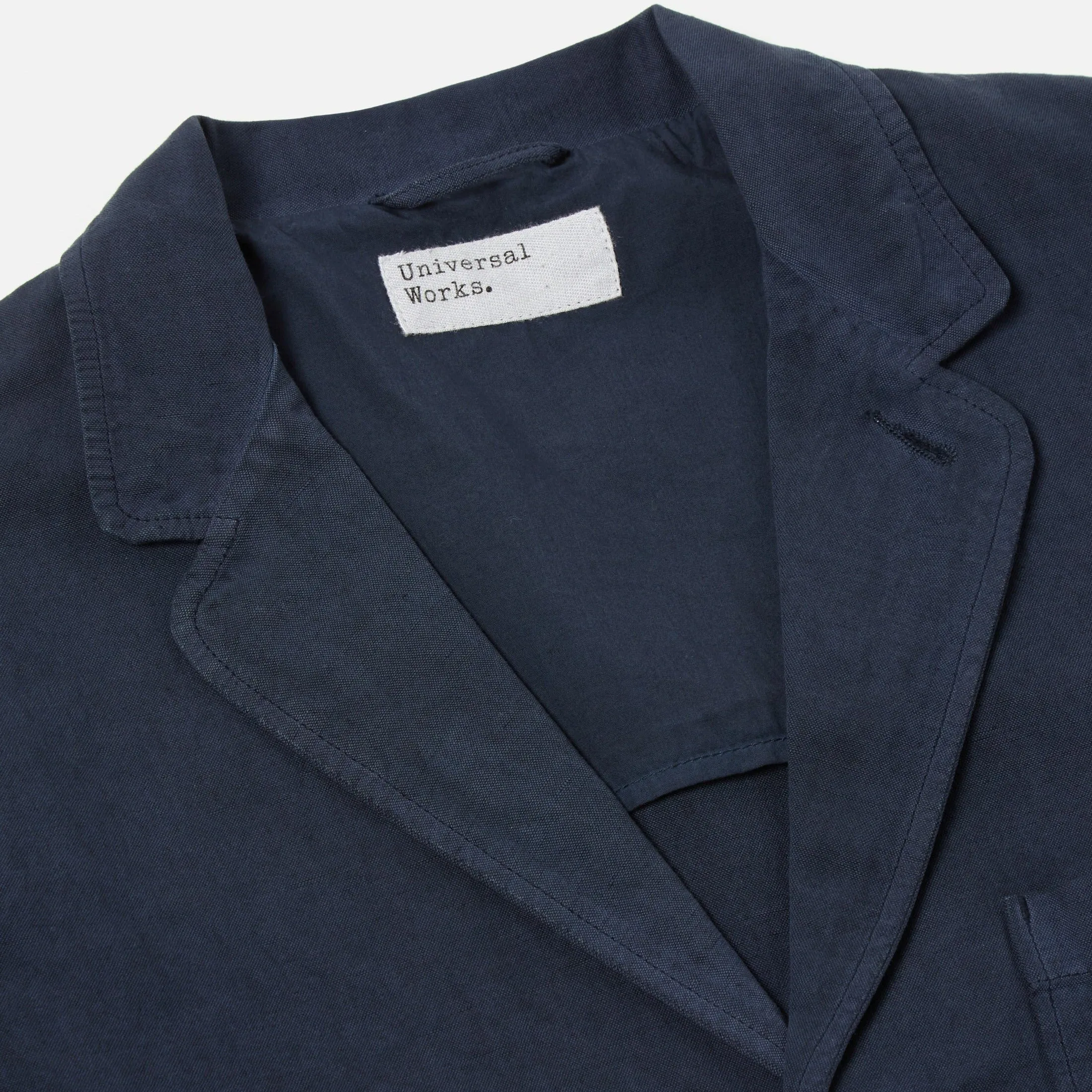 Universal Works Linen Slub Weave Three Button Jacket Navy