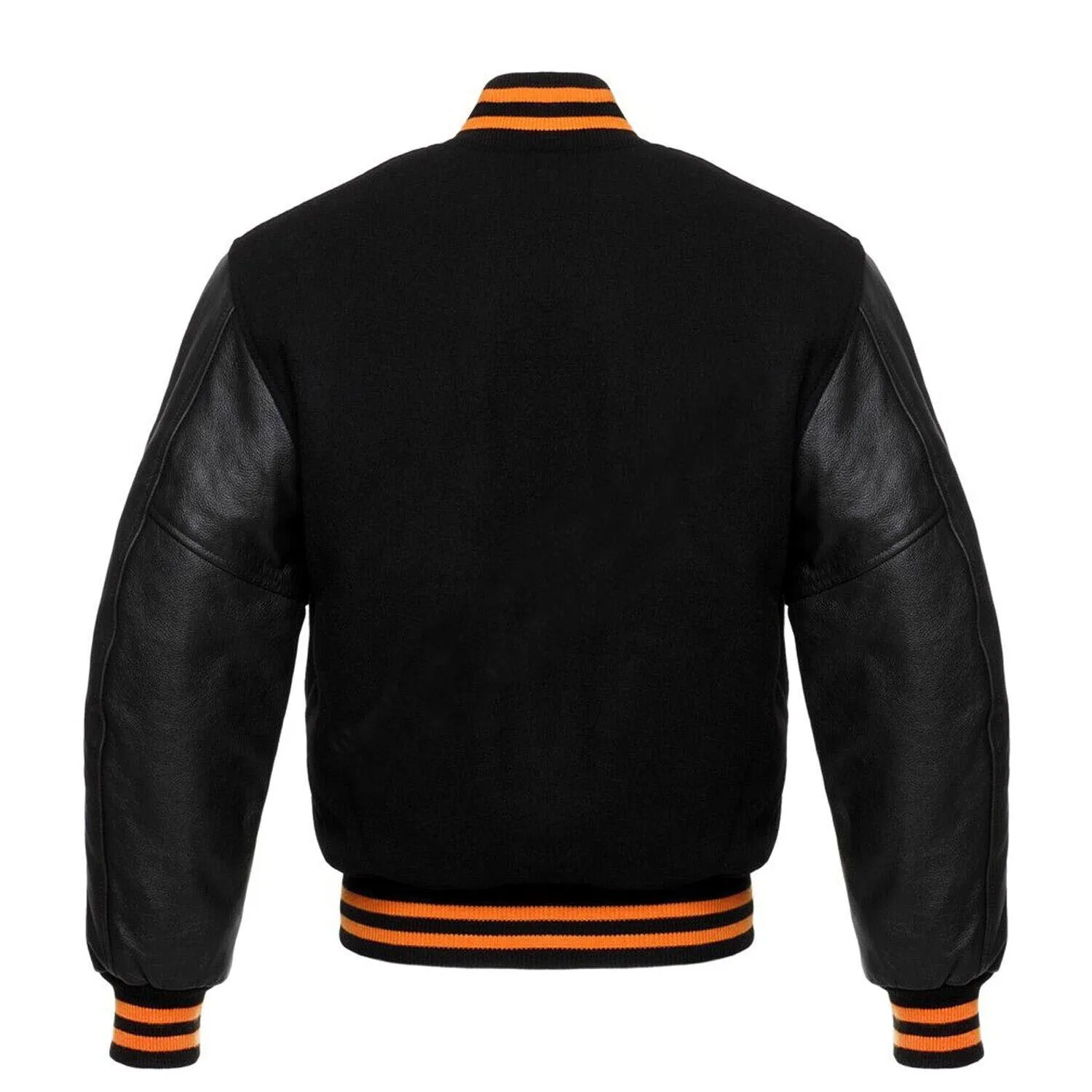 Varsity Letterman Baseball Black Wool Genuine Black Leather Sleeves Jacket XS ~7XL Varsity Men's Women's Kid's Letterman collage jackets Hi-238