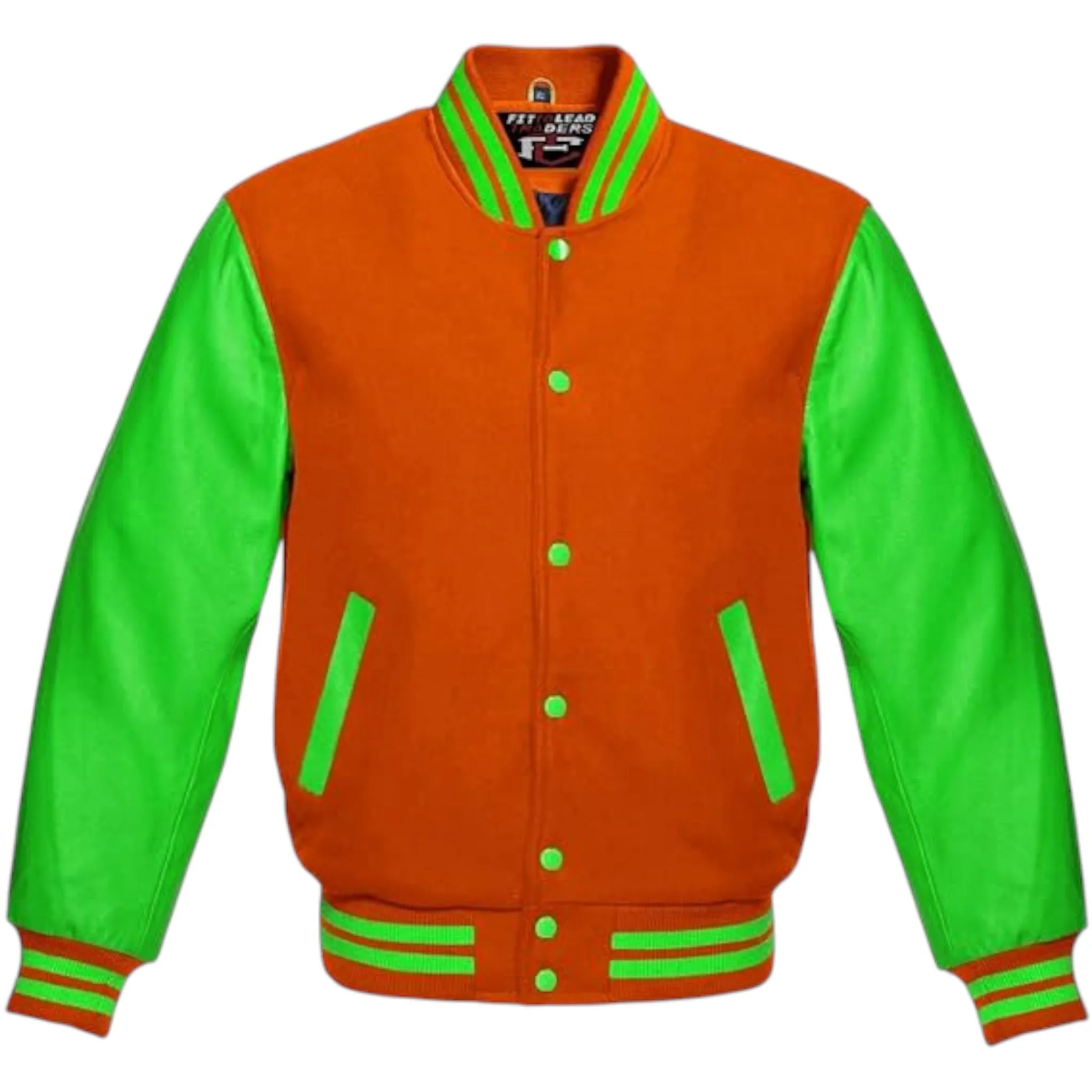 Varsity Lettermen Baseball Bomber Jacket Wool & Kelly Green Leather Best Premium Quality Basketball Jackets