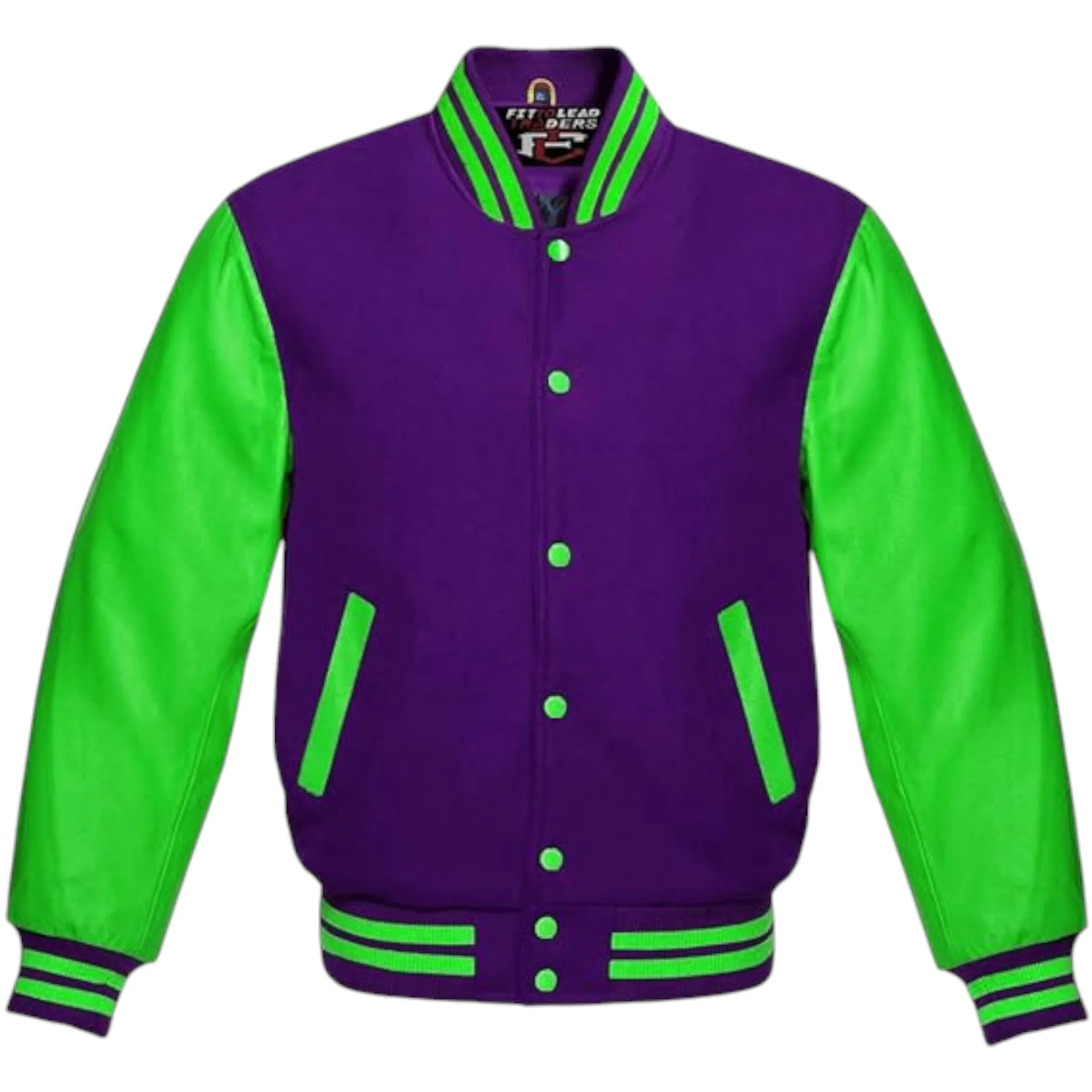 Varsity Lettermen Baseball Bomber Jacket Wool & Kelly Green Leather Best Premium Quality Basketball Jackets