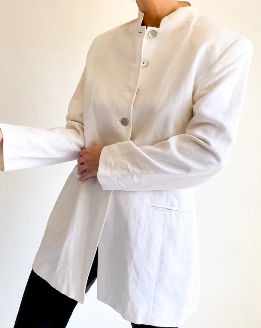 Vintage White Linen Jacket