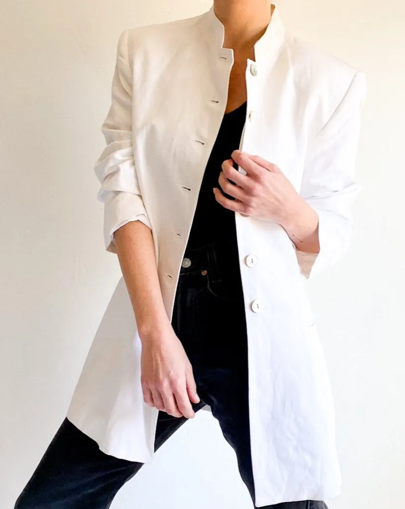 Vintage White Linen Jacket