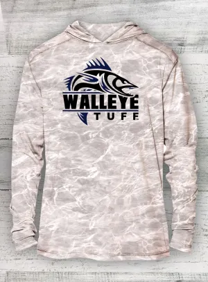 Walleye Tuff - Adult Men's SOLAR LONG SLEEVE Hooded Tee - MOSSY OAK ELEMENTS BONEFISH UPF 50 