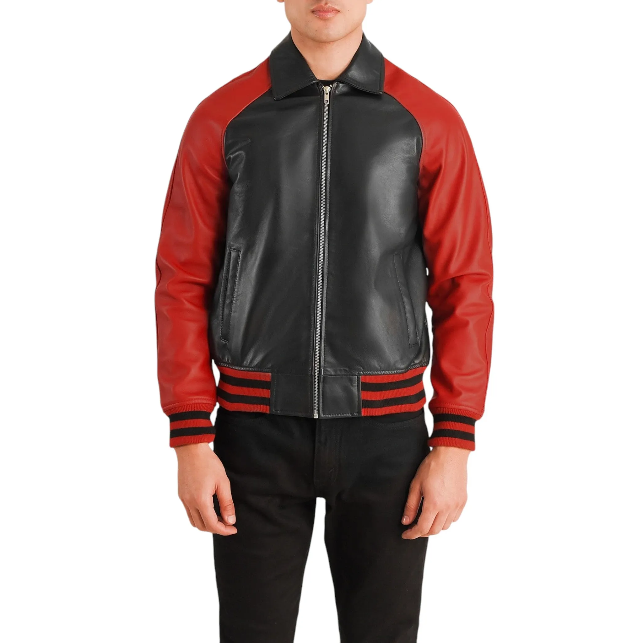 Walton Limited Edition Black and Red Leather Varsity Jacket