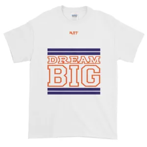 White Navy Blue and Orange Short-Sleeve T-Shirt