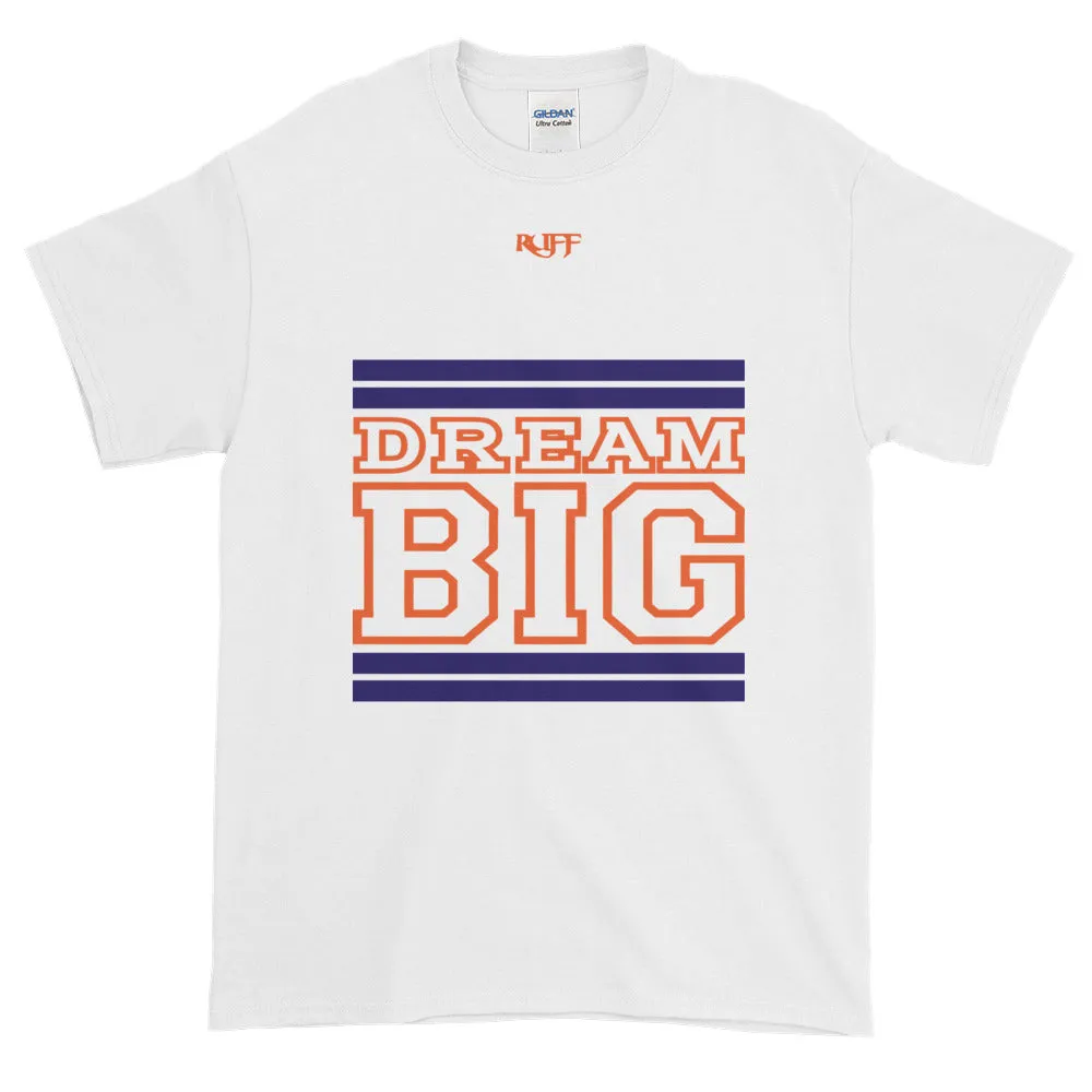 White Navy Blue and Orange Short-Sleeve T-Shirt