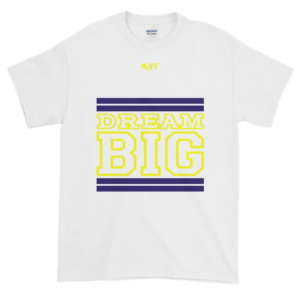 White Navy Blue and Yellow Short-Sleeve T-Shirt